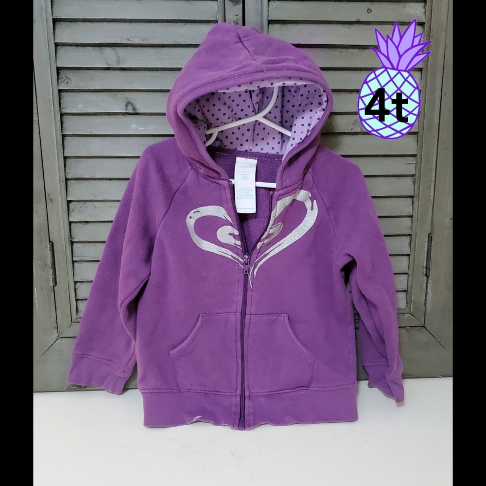 wonder kids purple heart hoodie sweatshirt zipper